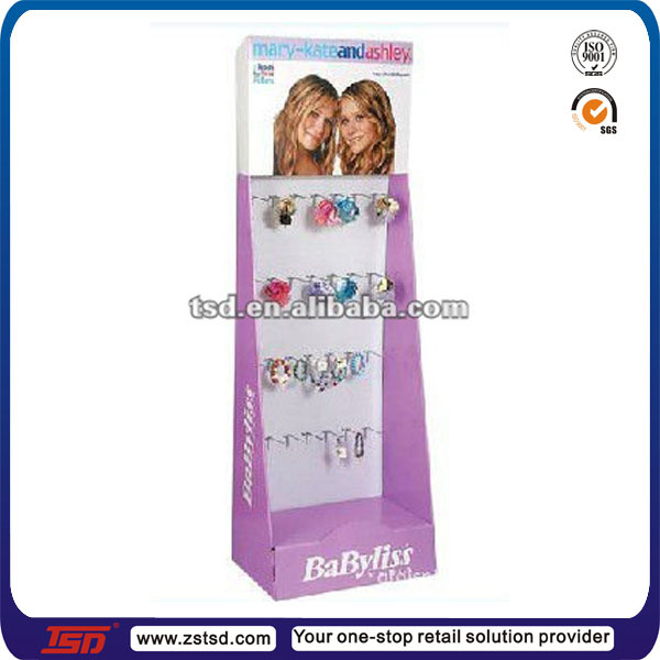 Tsdc556 Custom Retail Store Pos Floor Cardboard Hair Bow Display Rack