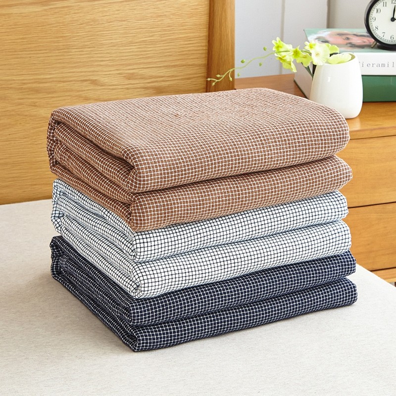Highquality 100 Cotton Flannel Plaid Washed Thick Throw Blankets