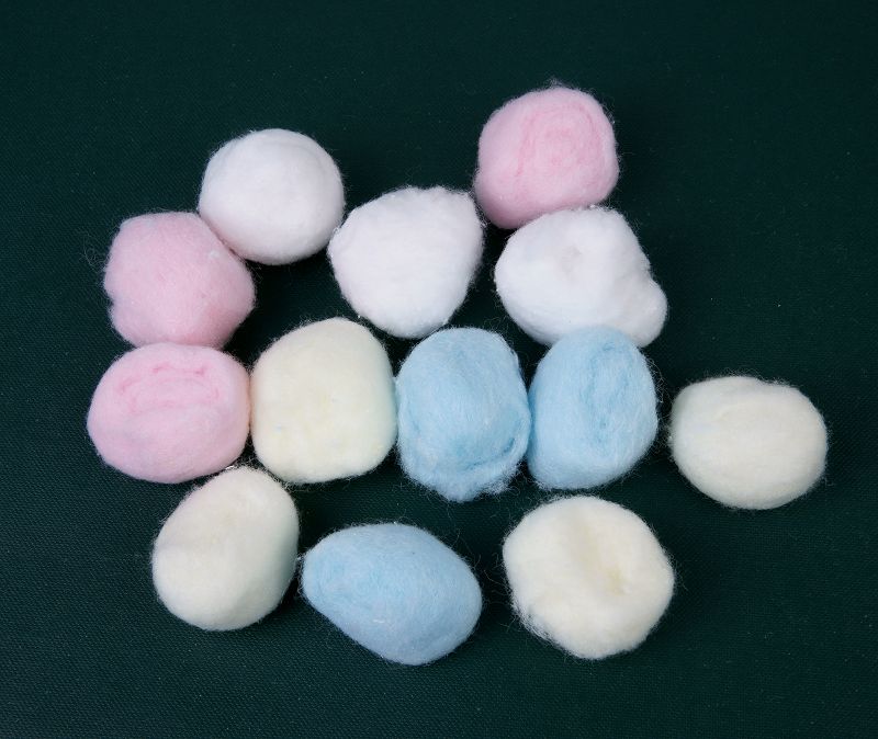 absorbent cotton ball colorful