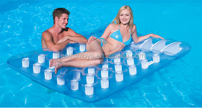 Customized PVC Inflatable Double Swimming Pool Lilo Loungers