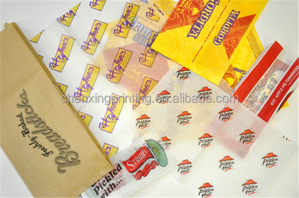 カスタム食品包装印刷耐油紙ハンバーガー包装紙仕入れ・メーカー・工場