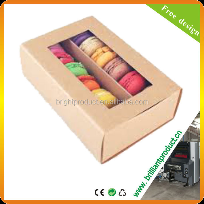 High quality factory price bakery paper box, custom made window box, paper box for macaron