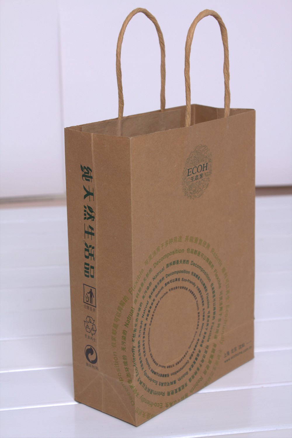 高級綿ロープハンドルアート紙バッグ用ショッピング仕入れ・メーカー・工場