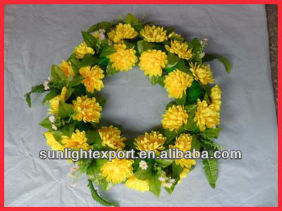 Chrysanthemum Flower Heads Artificial Funeral Flower Wreath  Buy 