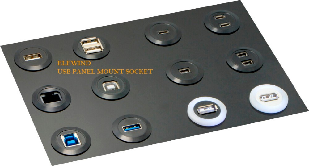 22mm 2 Layer Micro Usb Panel Mount Socket (micro Usb2.0 Female A Change