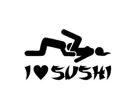 Hot Selling 6 inches I LOVE SUSHI JDM Drift Funny Japanese sex Car sticker ...