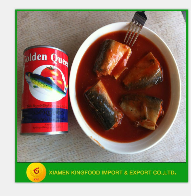 Canned Mackerel in Tomato Sauce 425g ghana,China as the customers