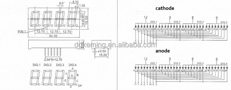 0.56 inch 4 digit led 12 pin 7 segment display China Manufacturer