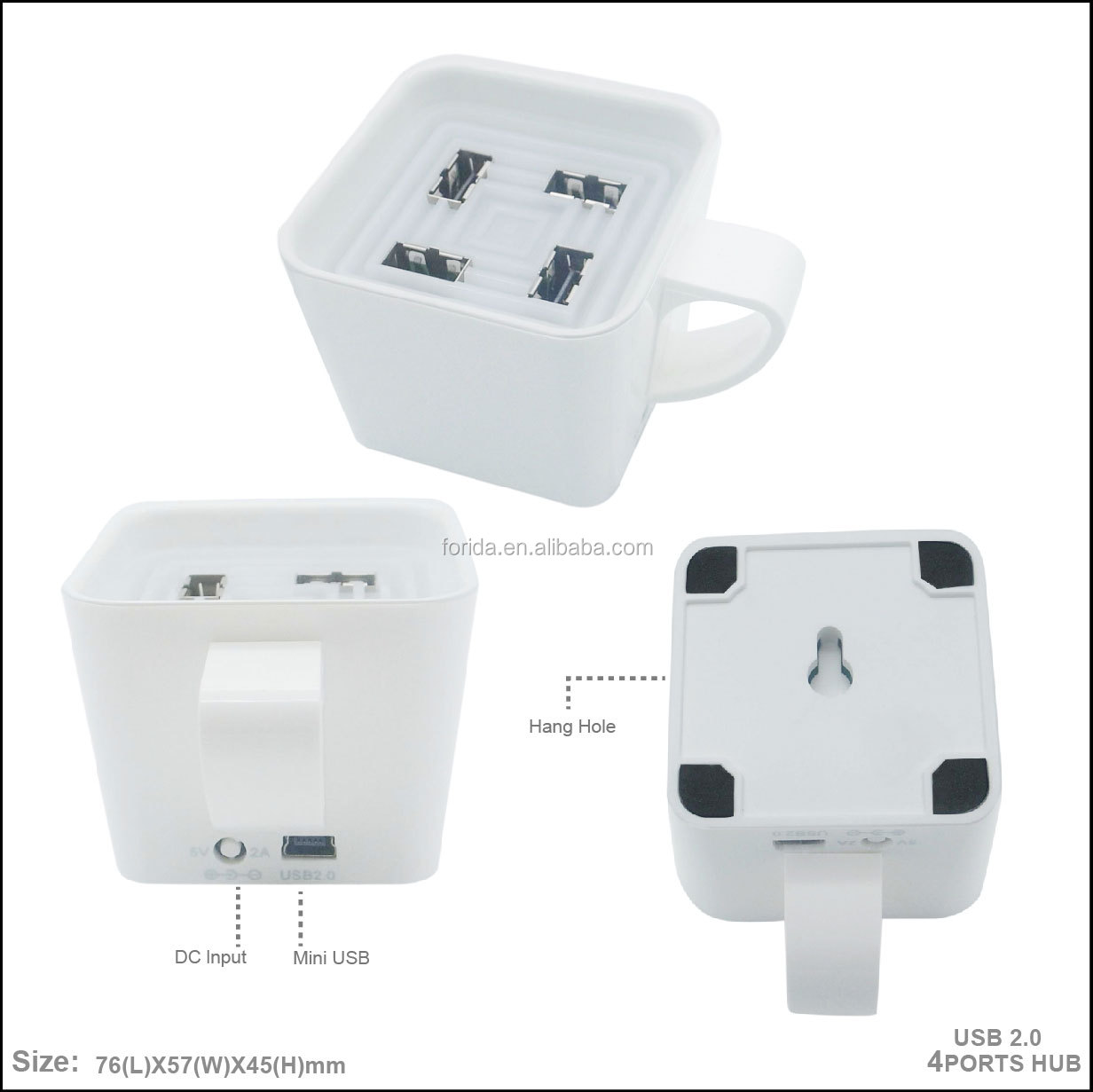 コーヒーギフトusb2.02014年4ポートのハブ付きボディの照明、 ダブルusbデザイン問屋・仕入れ・卸・卸売り