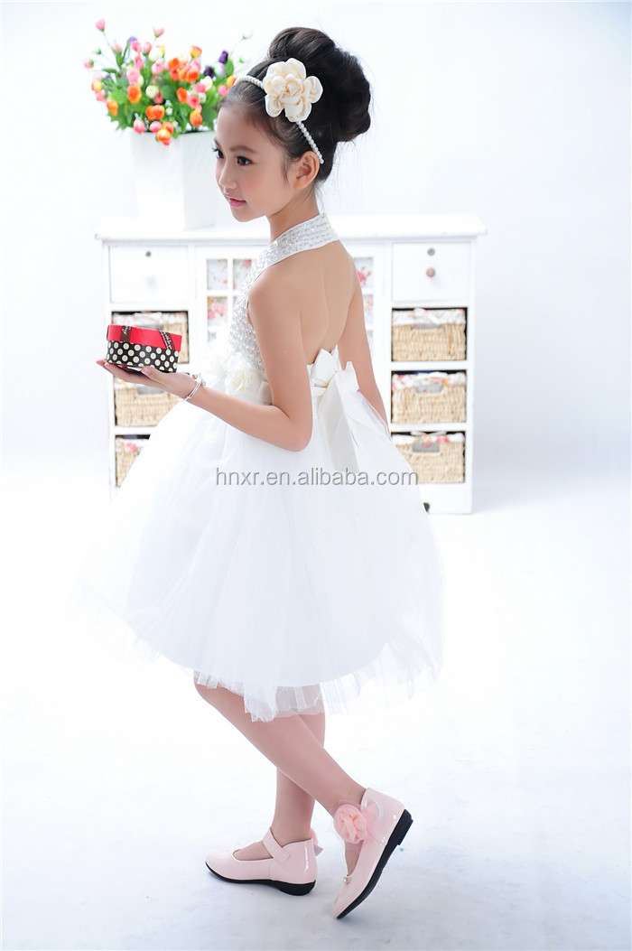 Cheap White Halter Neck Layered Pageant Long White Dress For Girl問屋・仕入れ・卸・卸売り