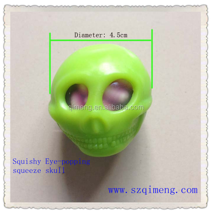 ハロウィーンプラスチックスクイーズ玩具おもちゃの頭蓋骨の信頼性の高い直接工場仕入れ・メーカー・工場
