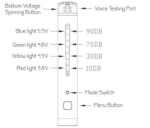 2014 newest technology ecig voice control battery DB twist 2200mah battery