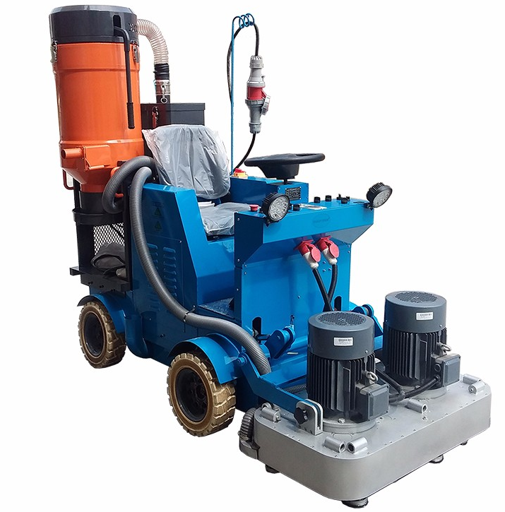 Concrete Floor Driving Grinding Machine With Industry Vacuum Cleaner