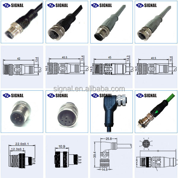 防水標準的なM12ケーブルコネクタ( 24AWG)仕入れ・メーカー・工場