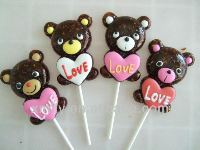 Animal shape Pig/Hellokitty/Pig/Bear Custom Gummy Lollipop Candy