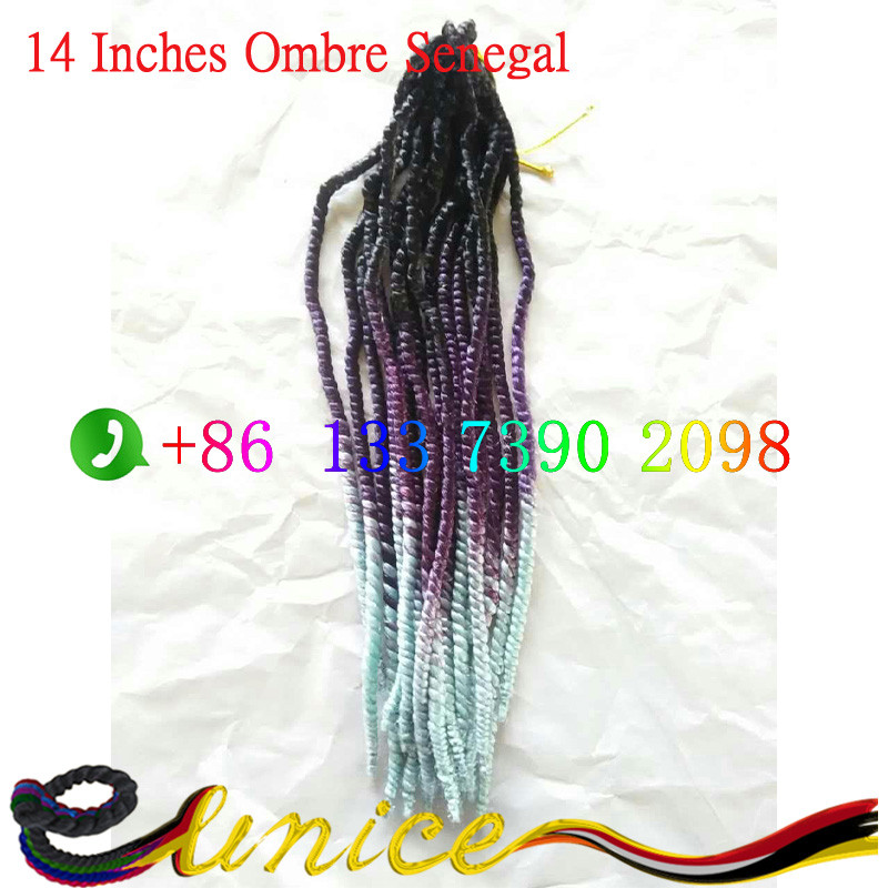 Rainbow Senegal Twist Crochet Braid Hair Extension Synthetic Ombre