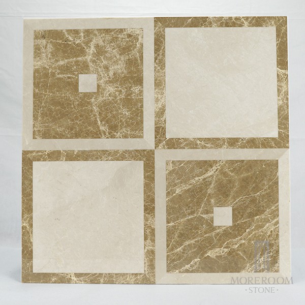 Moreroom Stone Light Emperador Marble Tiles Flooring Medallion Waterjet Artistic Inset Marble Panel-1.jpg