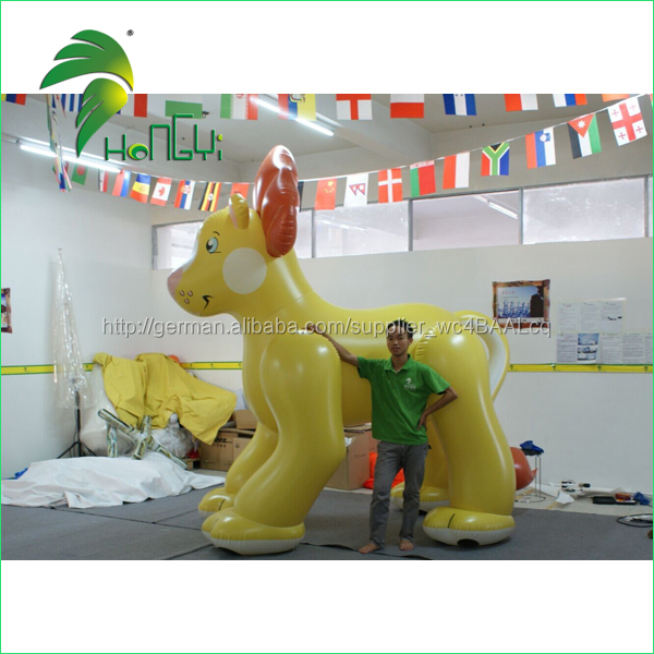 Hongyi Inflatable Yellow Lion , PVC Inflatable Animal , Giant Inflatable  Lion