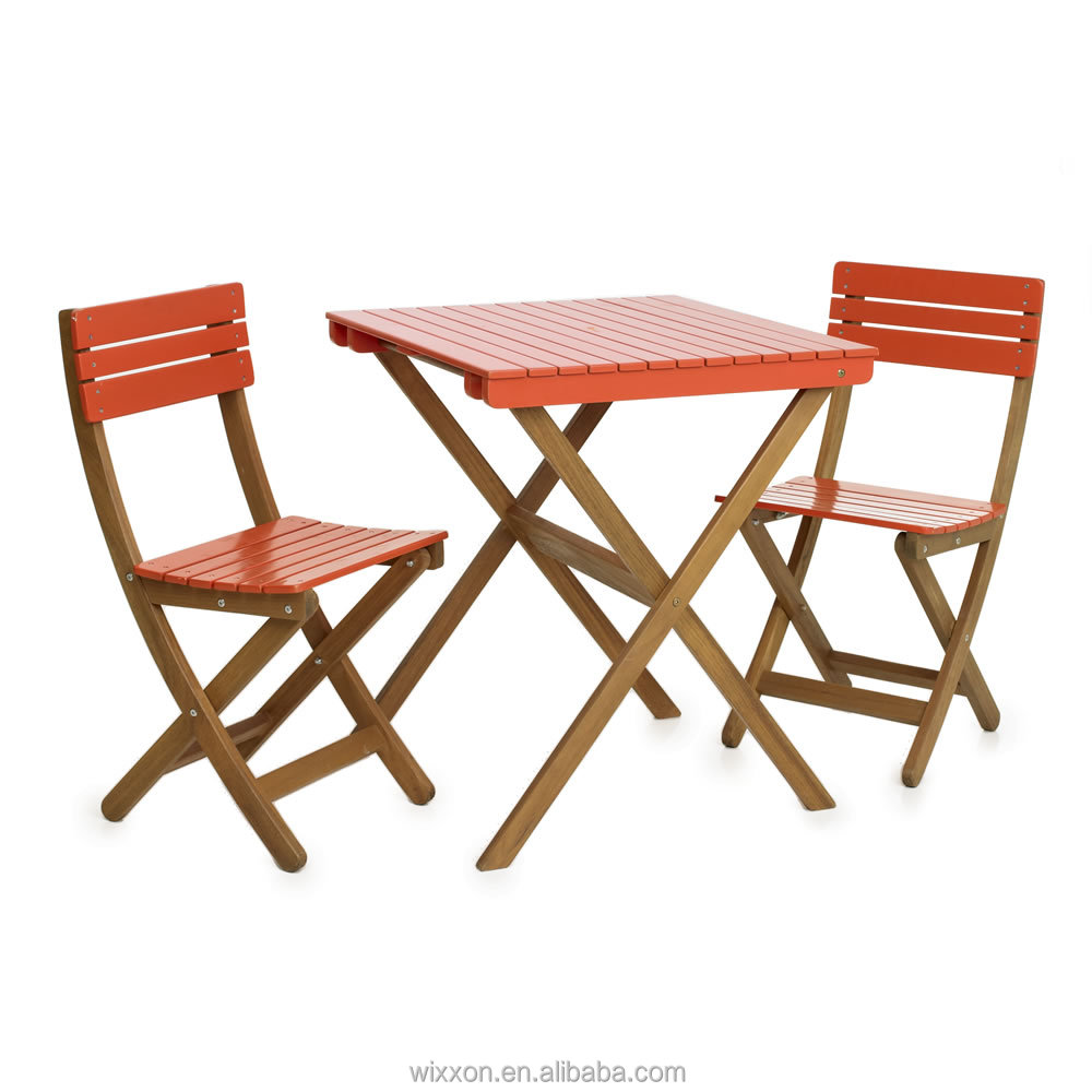 wooden folding garden table set chair set wooden bistro table set