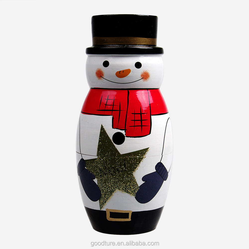 2015 hot sale 5pcs christmas gift handmade burnish basswood