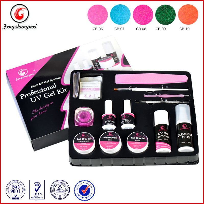 Fengshangmei Professional Nail Art Supplies Nail Gel Kit With Uv Lamp