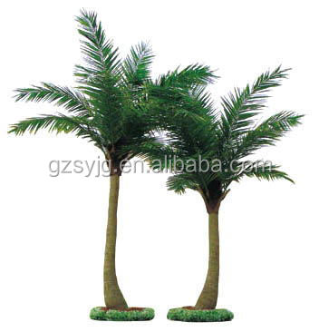 The simulation bending of coconut trees decoration for water theme park 5m6m7m artificail tropical plants UV resistance