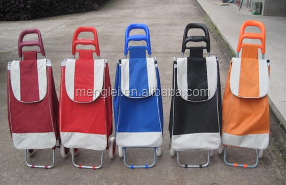 2016 supermaketショッピングバッグ600dポリエステル鉄材とショッピングカート型ショッピングカートで椅子仕入れ・メーカー・工場
