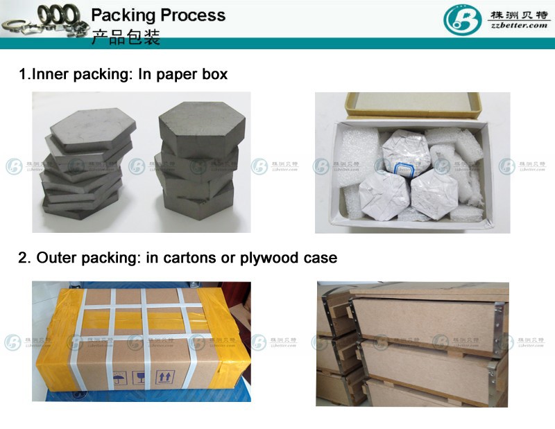 packing for boron carbide tile