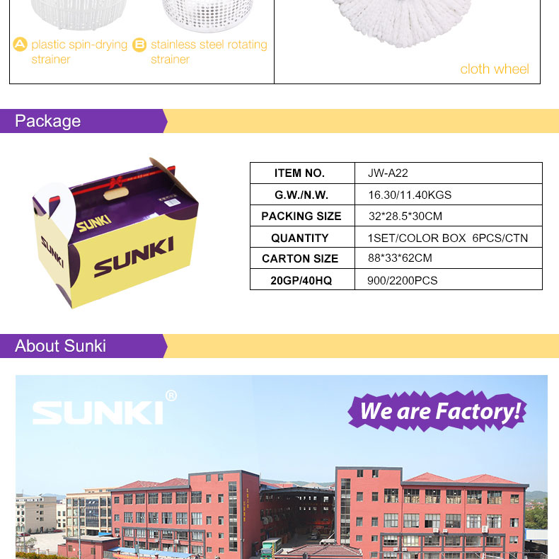 Sunki360魔法のモップfoldel- 22ドライブa22回転モップ問屋・仕入れ・卸・卸売り
