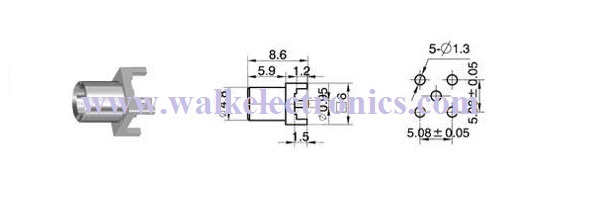 mcxメスストレートpcb実装のための、 mcxメスストレートコネクタ、 基板実装、 mcxconnctor、 金メッキ、 50オーム仕入れ・メーカー・工場