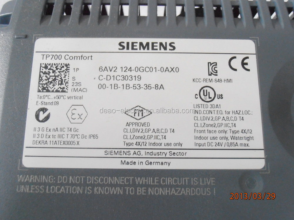 シーメンスsimaticタッチパネルtp19006av2124- 0uc02- 0ax0仕入れ・メーカー・工場
