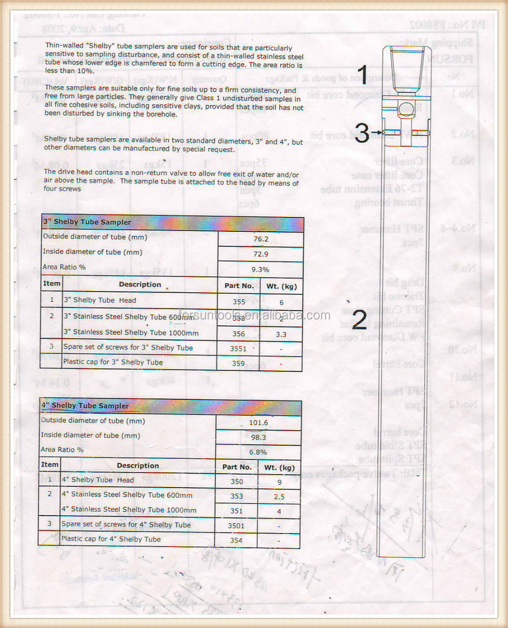 Shelby Sampling Tube - Buy Soil,Shelby,Sampler Product On Alibaba.com