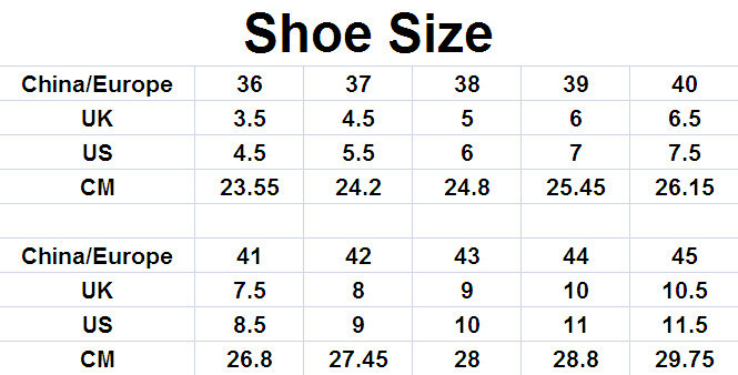 size shoes