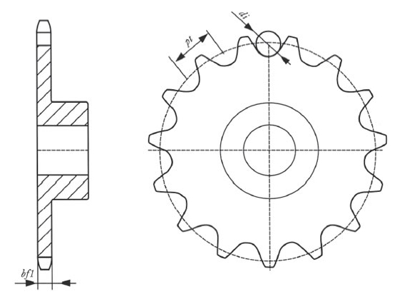 Чертеж звездочки цепной