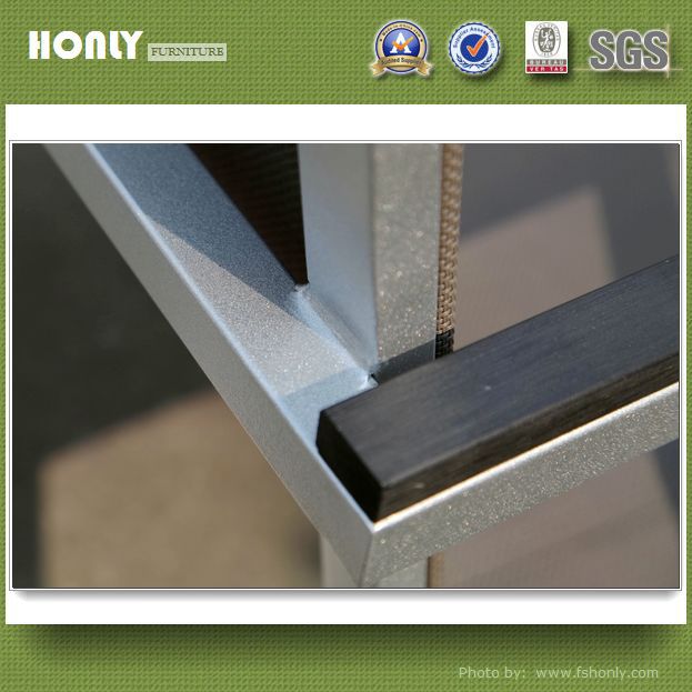 Outdoor Aluminum plastic wood modern big dining table set