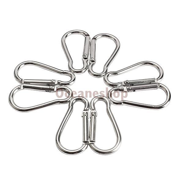 20Pcs Silver Aluminum Spring Carabiner Snap <font><b>Hiking</b></font> Camping Bag Hook Hanger Keychain <font><b>Hiking</b></font> Accessory BHU2 20Pcs Silver Aluminum Spring Carabiner Snap <font><b>Hiking</b></font> Camping Bag Hook Hanger Keychain <font><b>Hiking</b></font> Accessory BHU2