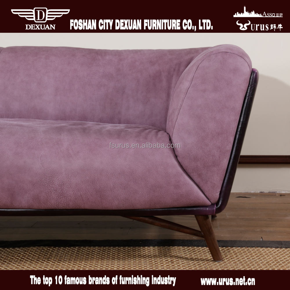 Comfortabele woonkamer sofa meubels nubuck leer paars bankstel dx ...
