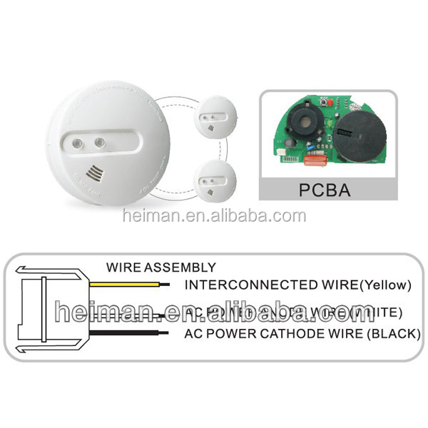 ホットな有線interconnectable2014年光電煙警報付interconnetionプロセッサとmcu機能( en14604、 ul217、 のような)問屋・仕入れ・卸・卸売り