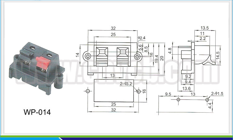 Wp-014abbeyconcomeptitive価格良い品質wpプッシュスピーカーシリーズ端子コネクタ仕入れ・メーカー・工場