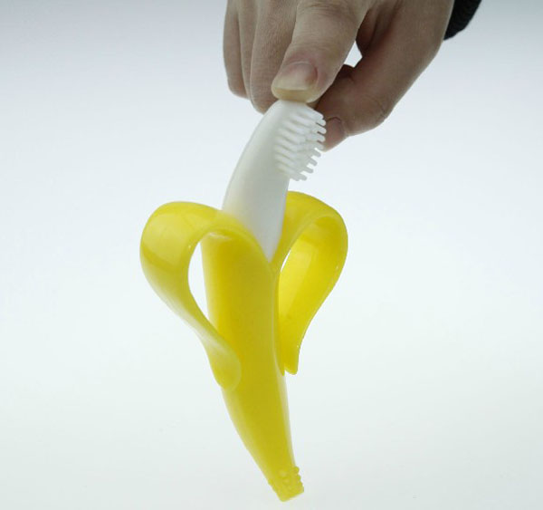 2014年teethers、 バナナの形のシリコン赤ちゃんの歯ブラシ、 子供シリコン歯ブラシ問屋・仕入れ・卸・卸売り