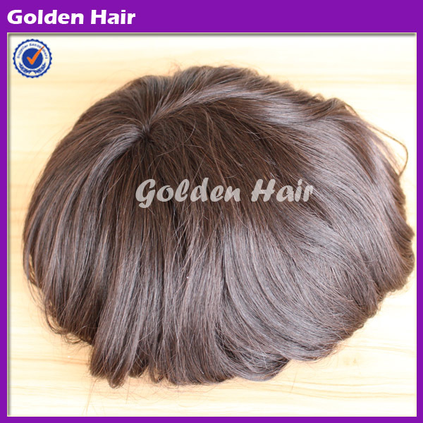 ゴールデン毛新しいスタイル100%バージンレミ人間の髪の毛男性かつら 問屋・仕入れ・卸・卸売り