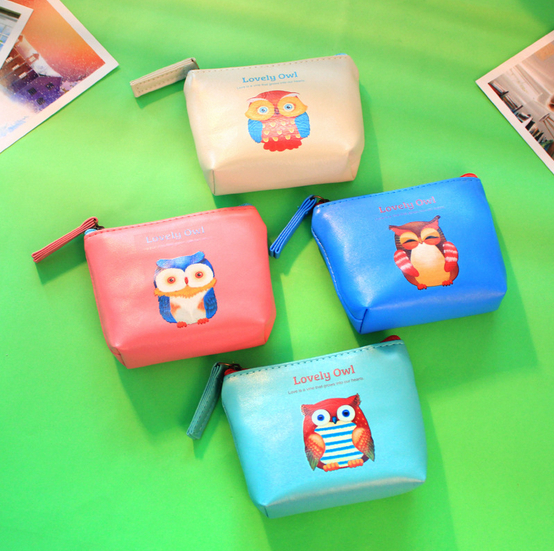 2014 New Korea Style Canvas Square Cute Cartoon Purse / Coin Bag /