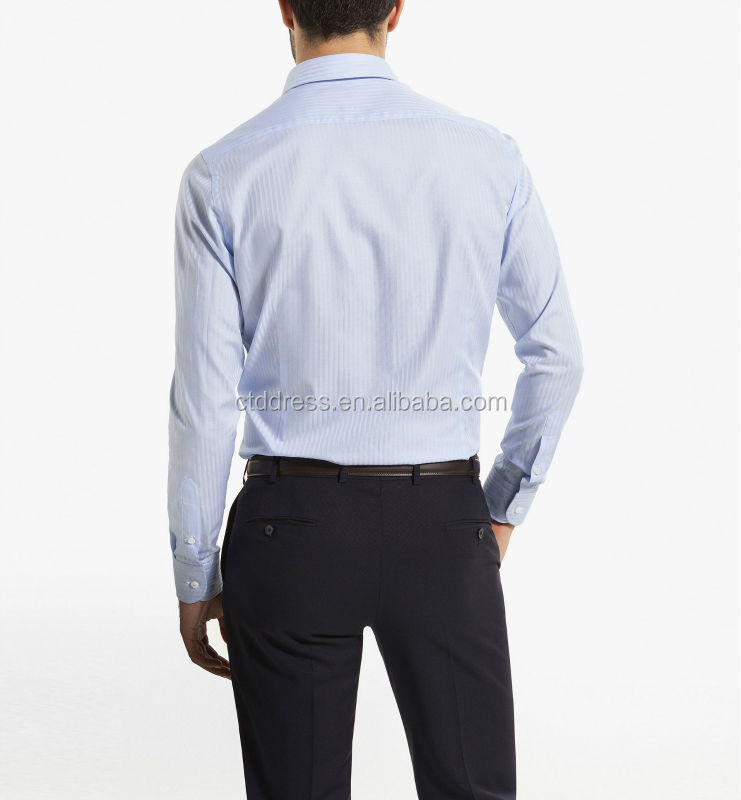 スタイリッシュ100％2014年ホットの綿の水色最高の男性のドレスシャツ問屋・仕入れ・卸・卸売り