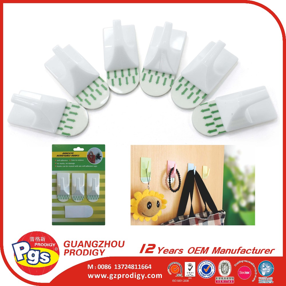 Adhesive Removable Plastic Wall Coat Hook Sticky Wall Hook Buy Sticky