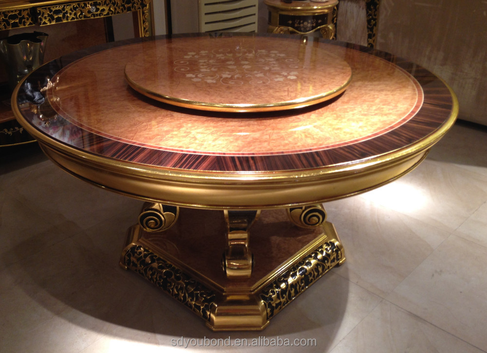 0061 Italian Clic Round Hand Carved Dining Table With Rotating E61 Round Dining Table Jpg