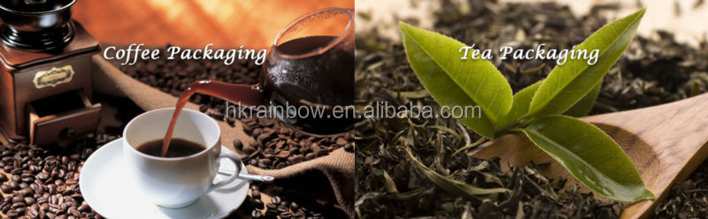 gravure printing and laminated plastic flexible packaging coffee and tea bag