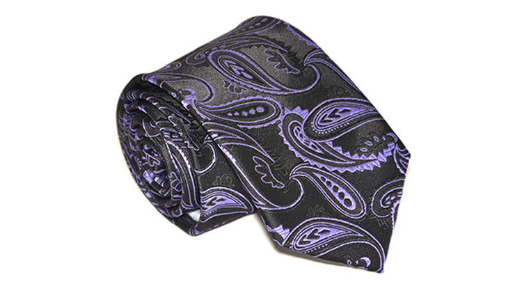 新しいファッション黒と紫のペイズリー卸売使用される絹のネクタイ仕入れ・メーカー・工場