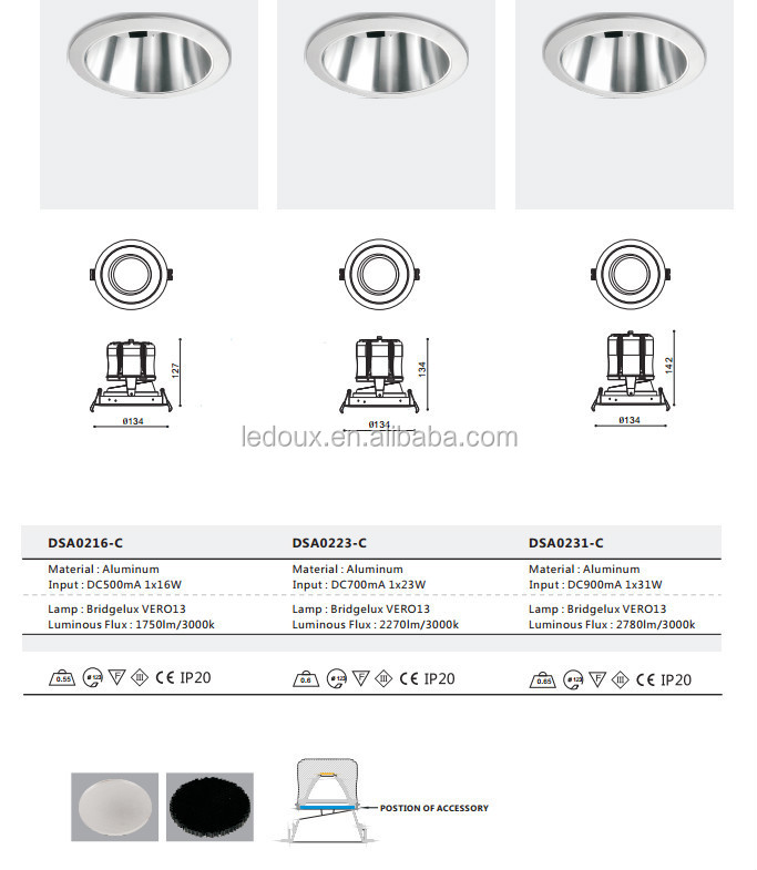 近代的な360度の調節可能なledダウンライトcob/ledcobダウンライト/ledダウンライトcob問屋・仕入れ・卸・卸売り