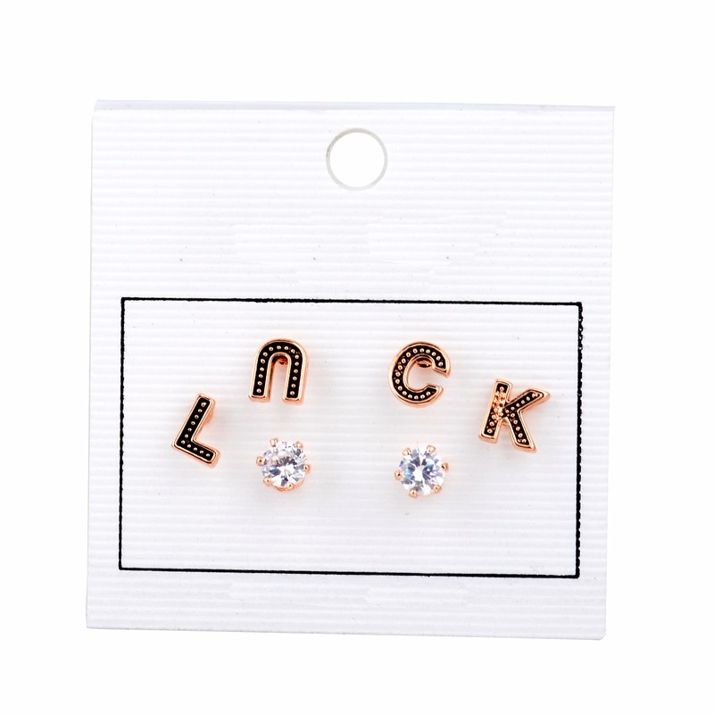 Fashion Alphabet Stud Earring Set Best Wishes Gift For Friend,Lucky