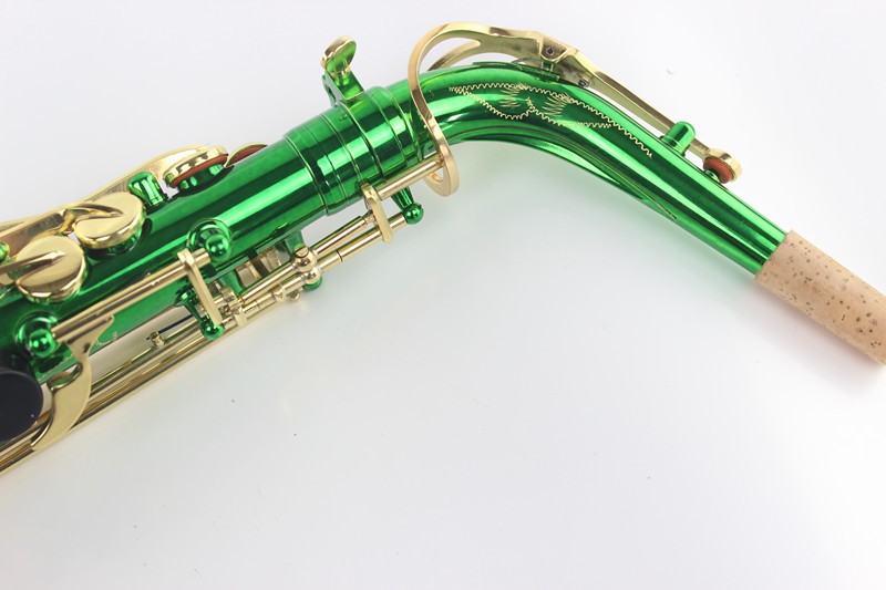 AS-YBGGG天津楽器プロフェッショナル色アルトサックス/グリーンアルトサックスでゴールドメッキキー仕入れ・メーカー・工場
